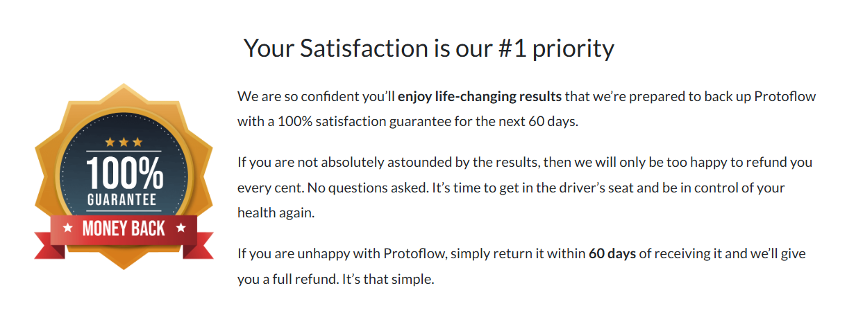 ProtoFlow money back guarantee